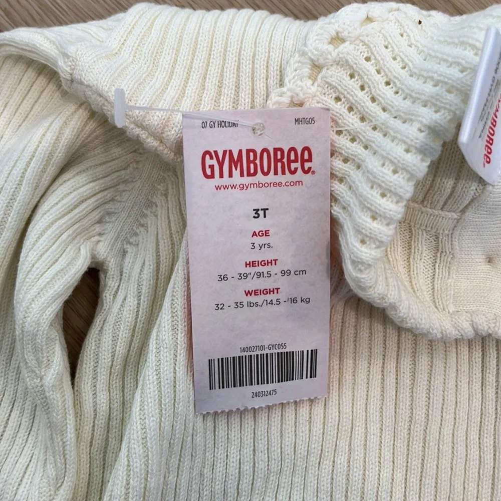 Gymboree (NWT) beautiful cotton cream ribbed knit turtleneck sweater